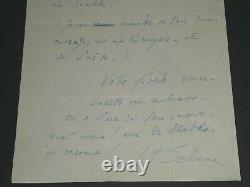 Louis-ferdinand Celine Letter Autograph Signee De Son Exil In Denmark Oct 1950