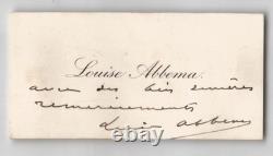 Louise Abbéma: Lot of Signed Autograph Letter, Envelope & Visiting Card, 1896