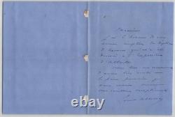 Louise Abbéma: Lot of Signed Autograph Letter, Envelope & Visiting Card, 1896