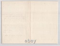 Louise Bertin Signed autograph letter for a rehearsal, 1860