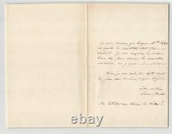 Louise Bertin Signed autograph letter for a rehearsal, 1860