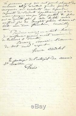 Louise Michel Autograph Letter Signed More We Minsulte More I Look Up
