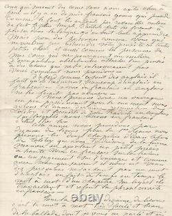 Louise Michel: Long Autographed Letter Signed to Comrade Alexandre Roy. 1901