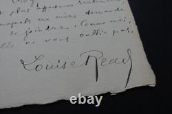 Louise reads autographed signed letter, 1896