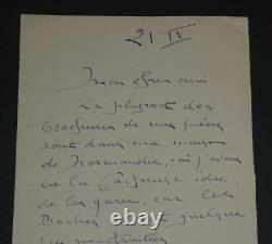 Lucien BESNARD SIGNED AUTOGRAPH LETTER TO Mr. MEMBRÉ