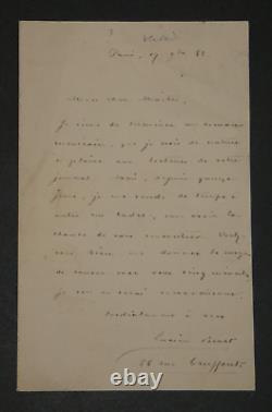 Lucien Biart Autographed Letter Signed Paris 1882