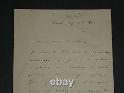 Lucien Biart Autographed Letter Signed Paris 1882