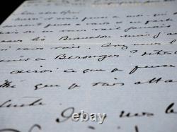 Lucien Guitry signed autograph letter to Littré and Béranger by Sacha Guitry