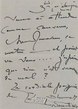Lucien Lévy-dhurmer Signed Autograph Letter Waited For His Friend