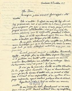 Lucien Rebatet / Signed Autograph Letter. His Books, The Prison, Gallimard 1955