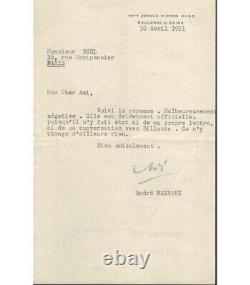 MALRAUX André, writer and politician. Signed Letter to Emmanuel Berl G 386