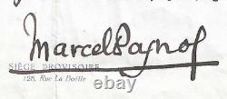 MARCEL PAGNOL Autographed Letter Signed Monaco, October 10, 1951 1 page in-4