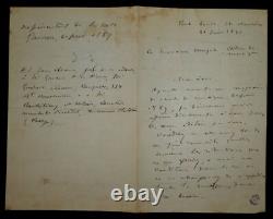 MATHE Edouard SIGNED AUTOGRAPH LETTER, PORT LOUIS, TO Henri HEUGEL, 1893