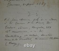 MATHE Edouard SIGNED AUTOGRAPH LETTER, PORT LOUIS, TO Henri HEUGEL, 1893