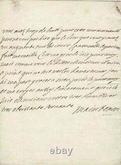 Madame De Maintenon Signed Autograph Letter To Count Of Noyon. 1703