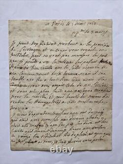 Madame de la Tour d'Auvergne Autographed Signed Letter 1768