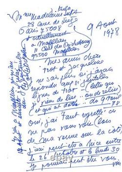 Madeleine LUKA 2 signed and illustrated autograph letters 1978 naive painter