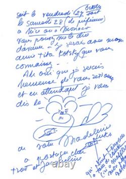 Madeleine LUKA 2 signed and illustrated autograph letters 1978 naive painter