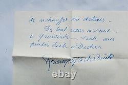 Maeterlinck Mrs. Beautiful Autographed Letter Signed