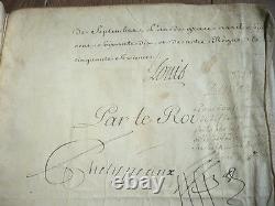 Manuscript Letter Patente Signee By Louis XV 1770 On Velin