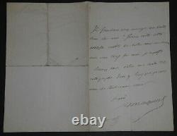 Maquet Auguste Autography Letter Signed, 1899 To A Close Friend. Love You
