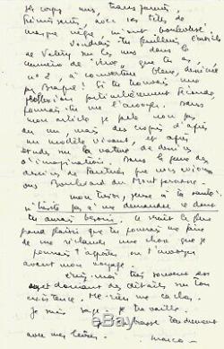 Marc Barbezat Autograph Letter Signed About Camus, Sartre And Modigliani