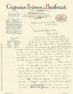Marc Barbezat Autograph Letter Signed About Jean Genet. 1945