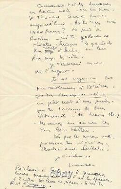 Marc Barbezat Crossbow Queneau Sartre Autograph Letter Signed To His Wife