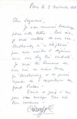 Marc Chagall Autographed Letter Signed to Jean Leymarie 1968
