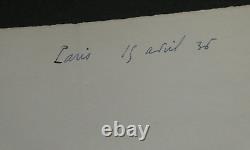 Marcel AYMÉ SIGNED AUTOGRAPH LETTER TO LHOSTE with small drawing 1936