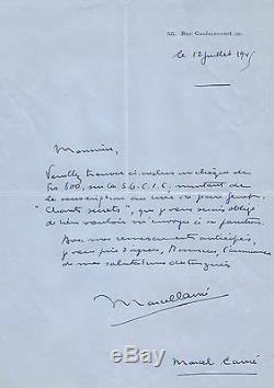 Marcel Carne Set Of 3 Autograph Letters Signed On A. Rimbaud And J. Genet