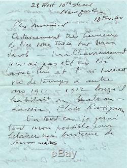 Marcel Duchamp Autograph Letter Signed On Max Jacob, The Bateau-lavoir, Cocteau