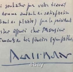 Marcel L'Herbier handwritten signed letter to Maurice Toesca, mentioning IDHEC