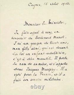 Marcel PAGNOL Autographed Letter. Recognition from his son Jacques