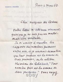 Marcel PAGNOL Interesting collection and signed autograph letter 1868