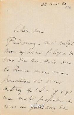 Marcel PROUST Signed Autograph Letter to Jacques RIVIÈRE Rare Content
