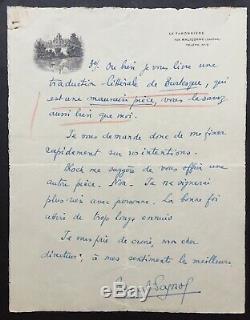 Marcel Pagnol Autograph Letter Signed Envelope 3 + 1929 Pages