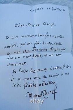 Marcel Pagnol Autographed Beautiful Letter