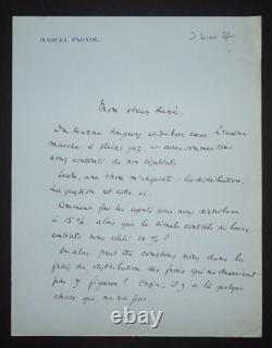 Marcel Pagnol, Autography Letter Signed To René Pagnol 4 Pages 1931