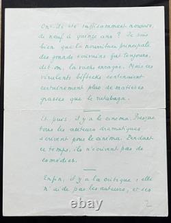 Marcel Pagnol Signed Autograph Letter: Theatre, Cinema & Hard Times