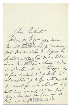 Marcel Proust / Autograph Letter Signed / The Plan Of Research