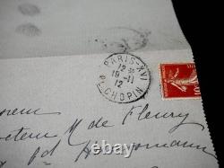 Marie DE REGNIER signed autograph letter my charming little face