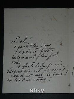Marie Laurencin Letter Autograph Signee A Roger Nimier About His Children Trist