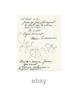 Marie Laurencin / Signed Autograph Letter / Drawing / Apollinaire / Mona Lisa