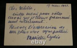 Mariette Lydis, painter, autograph letter signed to Léon Daudet, 1932