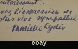 Mariette Lydis, painter, autograph letter signed to Léon Daudet, 1932