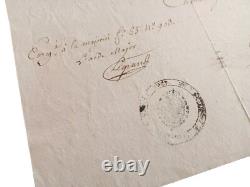 Marine Autographed Letter Signed Cherbourg 1816 Claude Du Campe De Rosamel