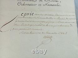 Marine / Le Havre 1784 / Signed Letter / Order by Jean Louis Roch Mistral