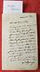 Marshal Bazaine Autographed Letter Signed To Eugene Plon Publisher, Printer 1882