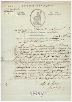 Marshal Jourdan / Signed Letter (1795) / Army Sambre And Meuse / Belgium